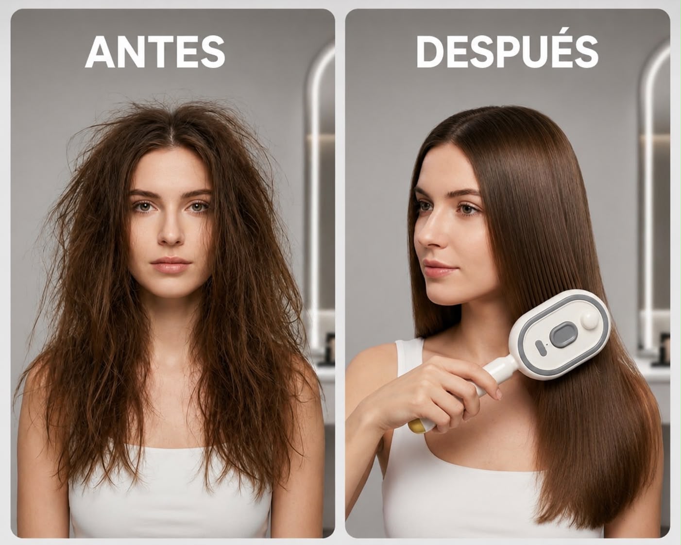 Cepillo Eléctrico Masajeador para el Cabello con Rociador de Aceites Esenciales y Tecnología de Autolimpieza